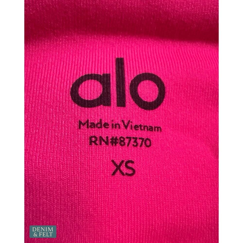NEW Alo Yoga Airbrush High Waist Biker Shorts Neon Pink Sculpting Activewear XS - Picture 8 of 11